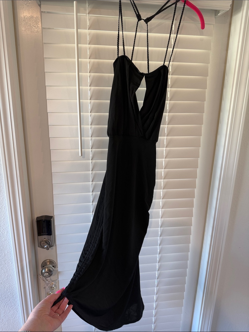 bebe Black Maxi Dress with Spaghetti Straps